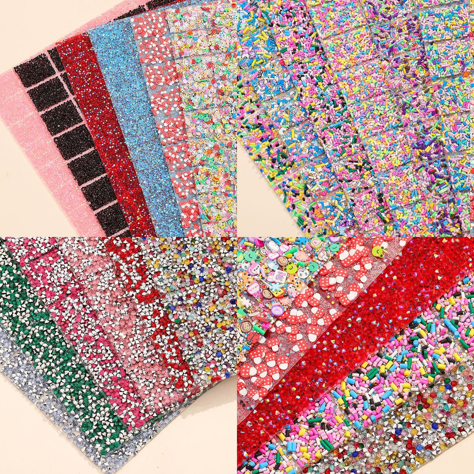 Wholesale Pointed bottom rhinestone with resin cylinder mixed DIY double-sided tape drill piece